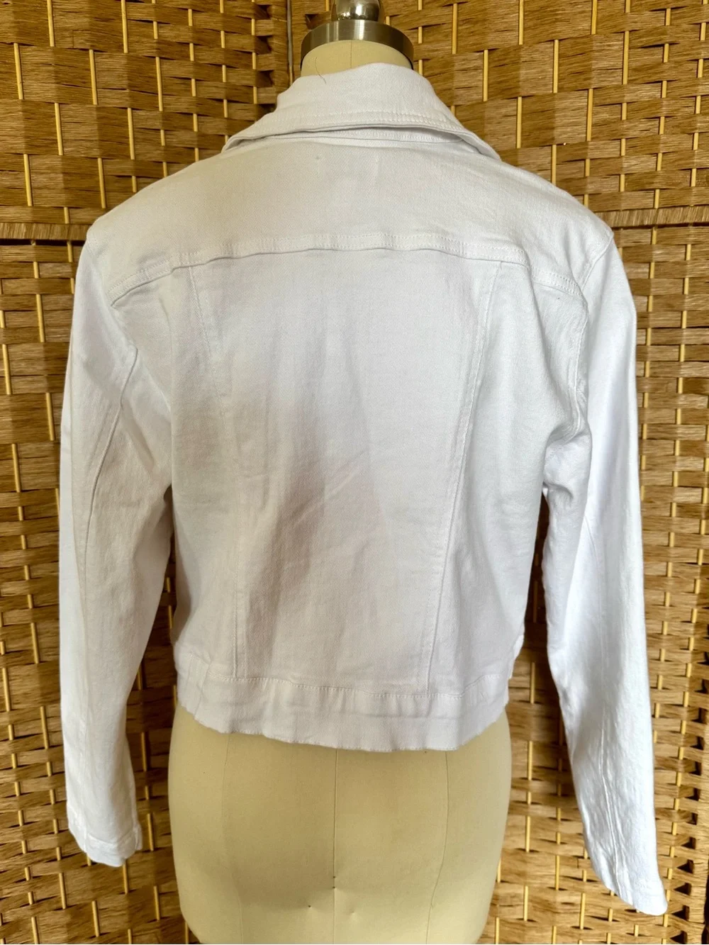 NWT Steve Madden white denim moto jacket L - Picture 8 of 14